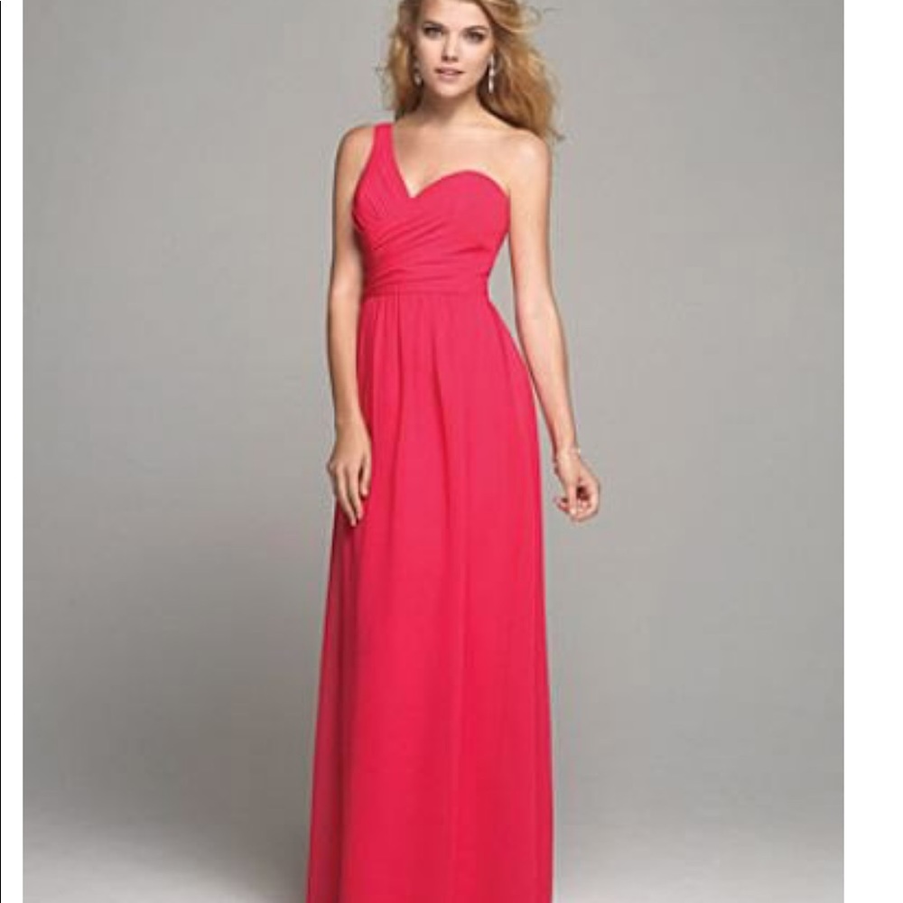ALFRED ANGELO Salmon Chiffon Bridesmaid/Mob Dress - Picture 3 of 8